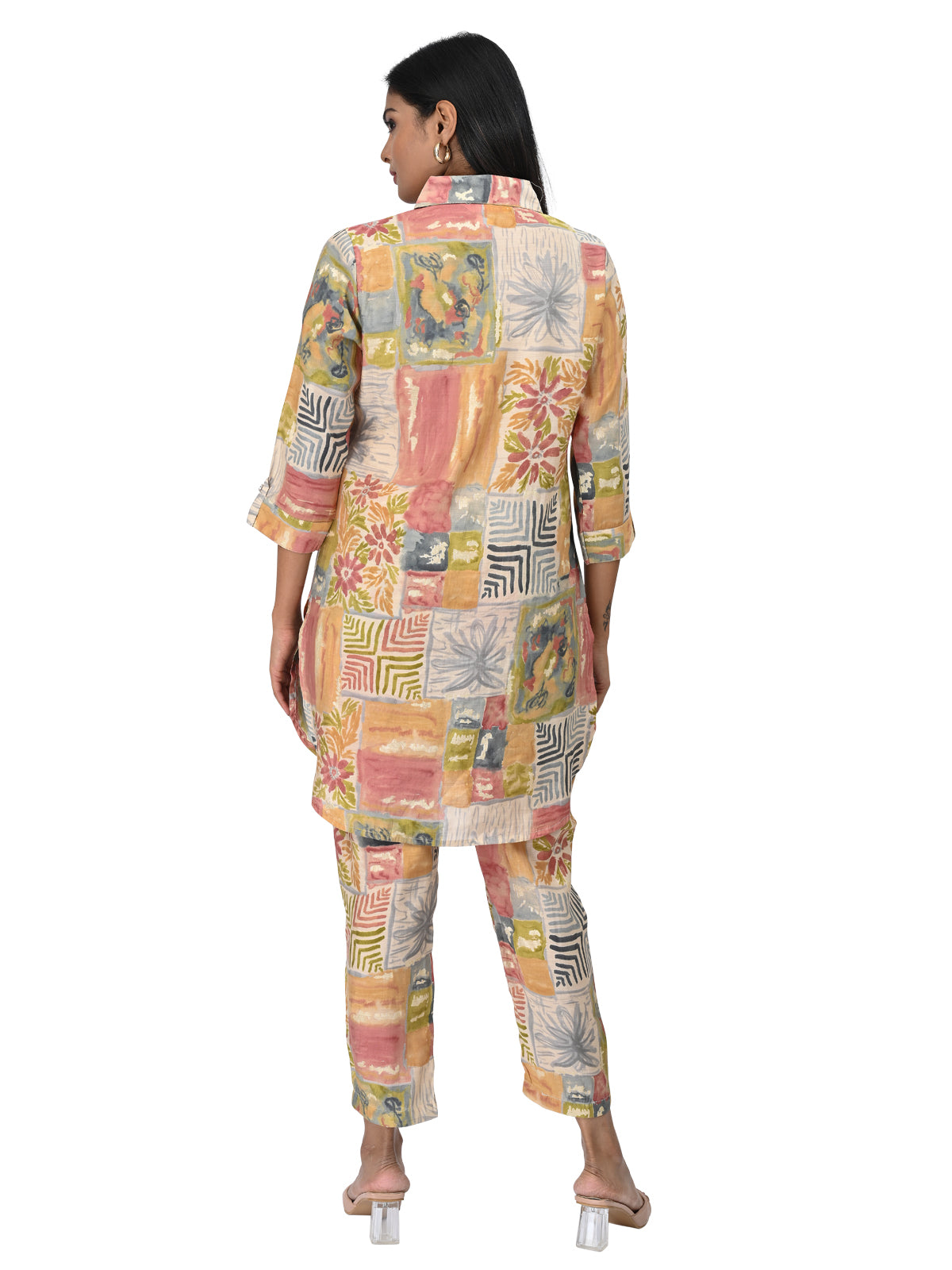 Mustard Yellow Abstract Printed Co-ord Set