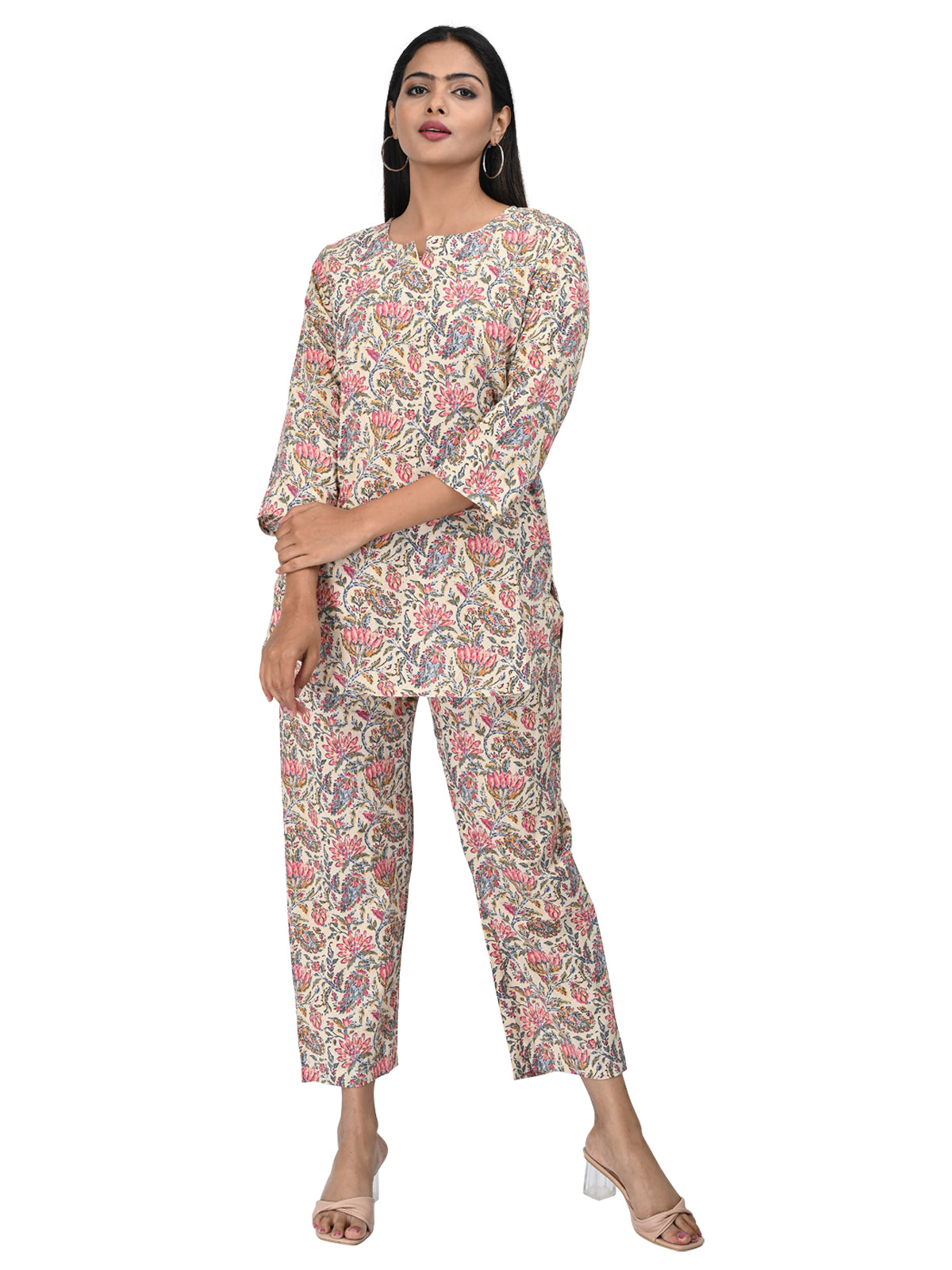 Off-White Floral Printed Co-ord Set