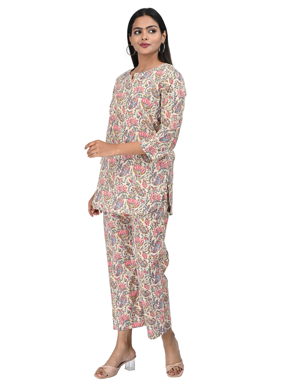 Off-White Floral Printed Co-ord Set