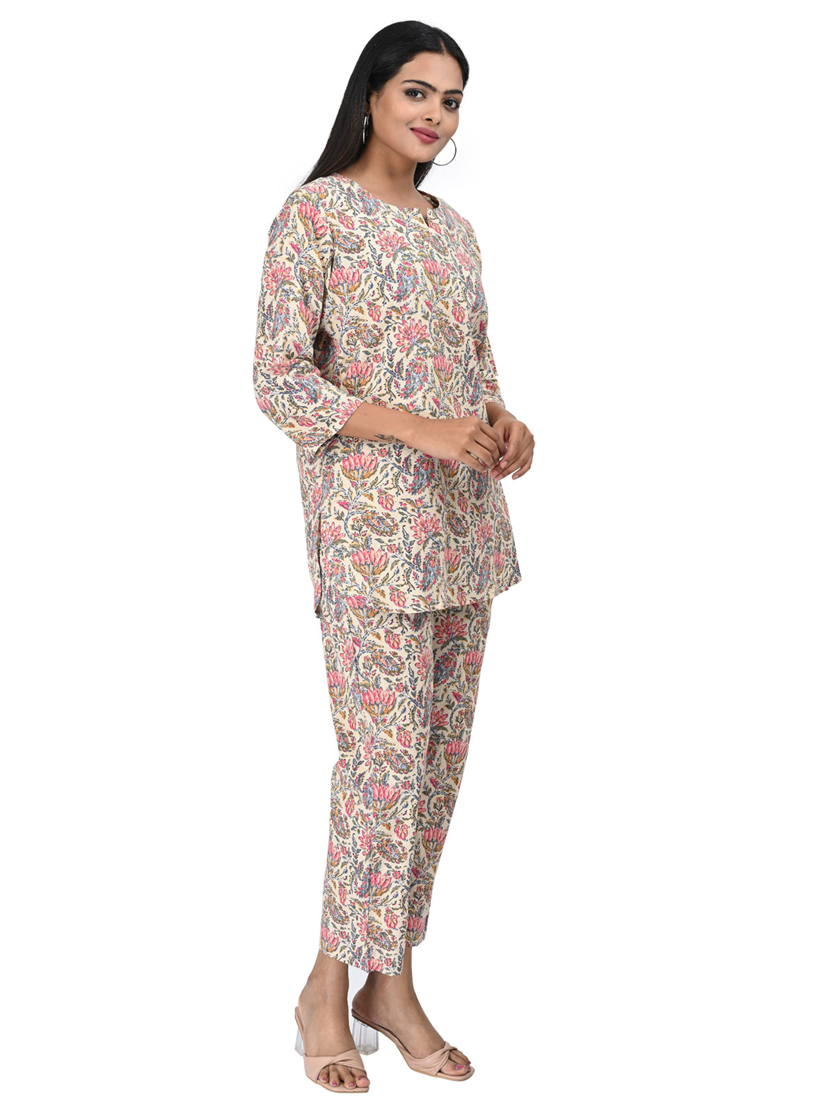 Off-White Floral Printed Co-ord Set