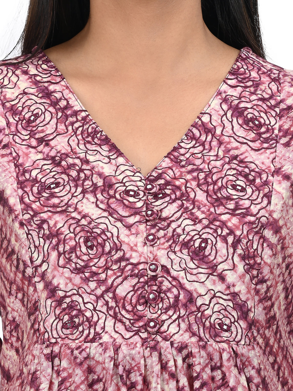Pink Abstract Printed Peplum Co-ord Set
